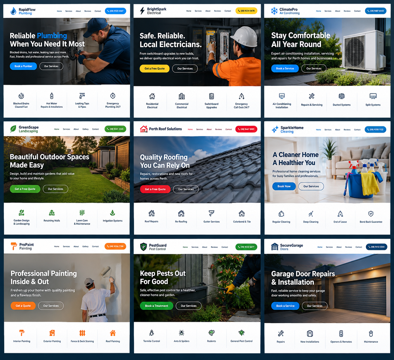 website home page examples